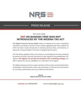 VAT ON BANKING FEES NOT INTRODUCED BY THE NIGERIA TAX ACT